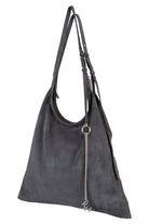 Pinna Bag- Gray Suede & Silver - 1
