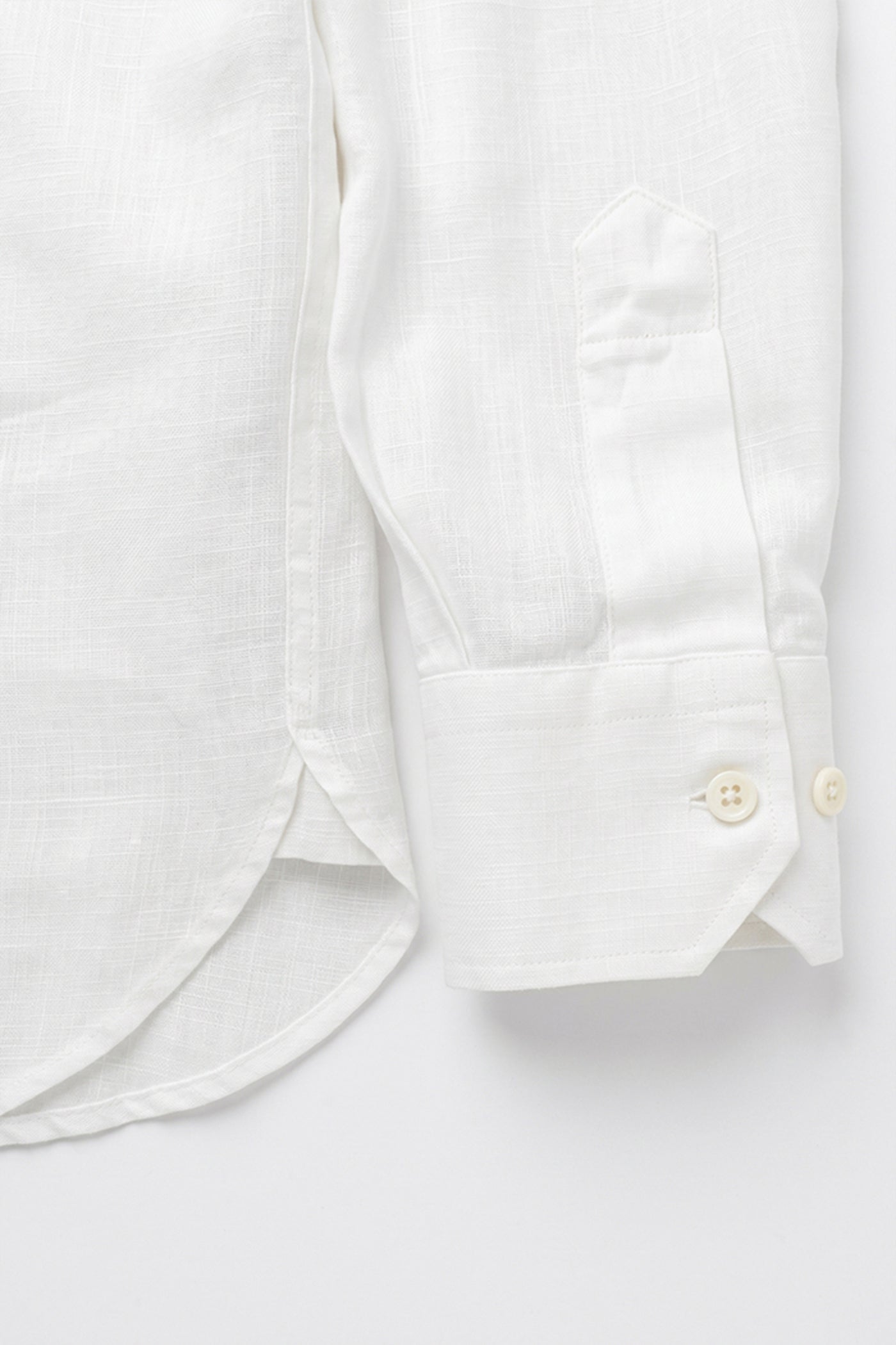 Erkek Oversized Leather Detailed Linen Shirt - Kırık Beyaz