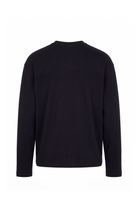 Erkek Relaxed Fit Logo Print Long Sleeve T-Shirt - Siyah