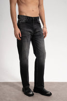 Erkek Relaxed Fit Key Denim Pants - Siyah - 2