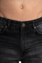 Erkek Relaxed Fit Key Denim Pants - Siyah - 4