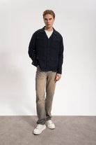 Erkek Relaxed Fit Linen Shirt - Lacivert