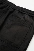 Erkek Relaxed Fit Rest Club Linen Pants - Siyah