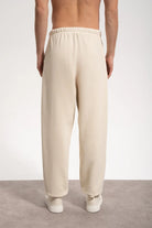 Erkek Relaxed Fit Washed Sweatpants - Bej