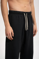 Erkek Relaxed Fit Washed Sweatpants - Siyah