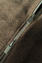 Erkek Relaxed Fit Wool Zipper Jacket Kahverengi