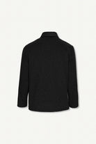 Erkek Relaxed Fit Wool Zipper Jacket Siyah