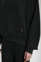 Kadın Boxy Fit Washed Hoodie - Siyah