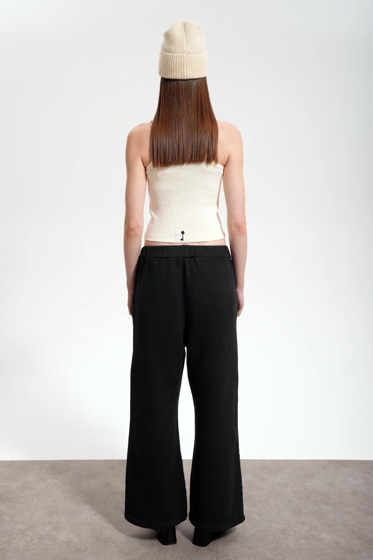 Kadın Flared Wide Leg Washed Sweatpants - Siyah