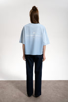 Unisex Boxy Fit Rt Icon Sprey Printed T-Shirt - Mavi