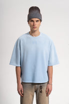 Unisex Boxy Fit Rt Icon Sprey Printed T-Shirt - Mavi