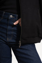 Unisex Relaxed Fit Leather College Jacket - Siyah