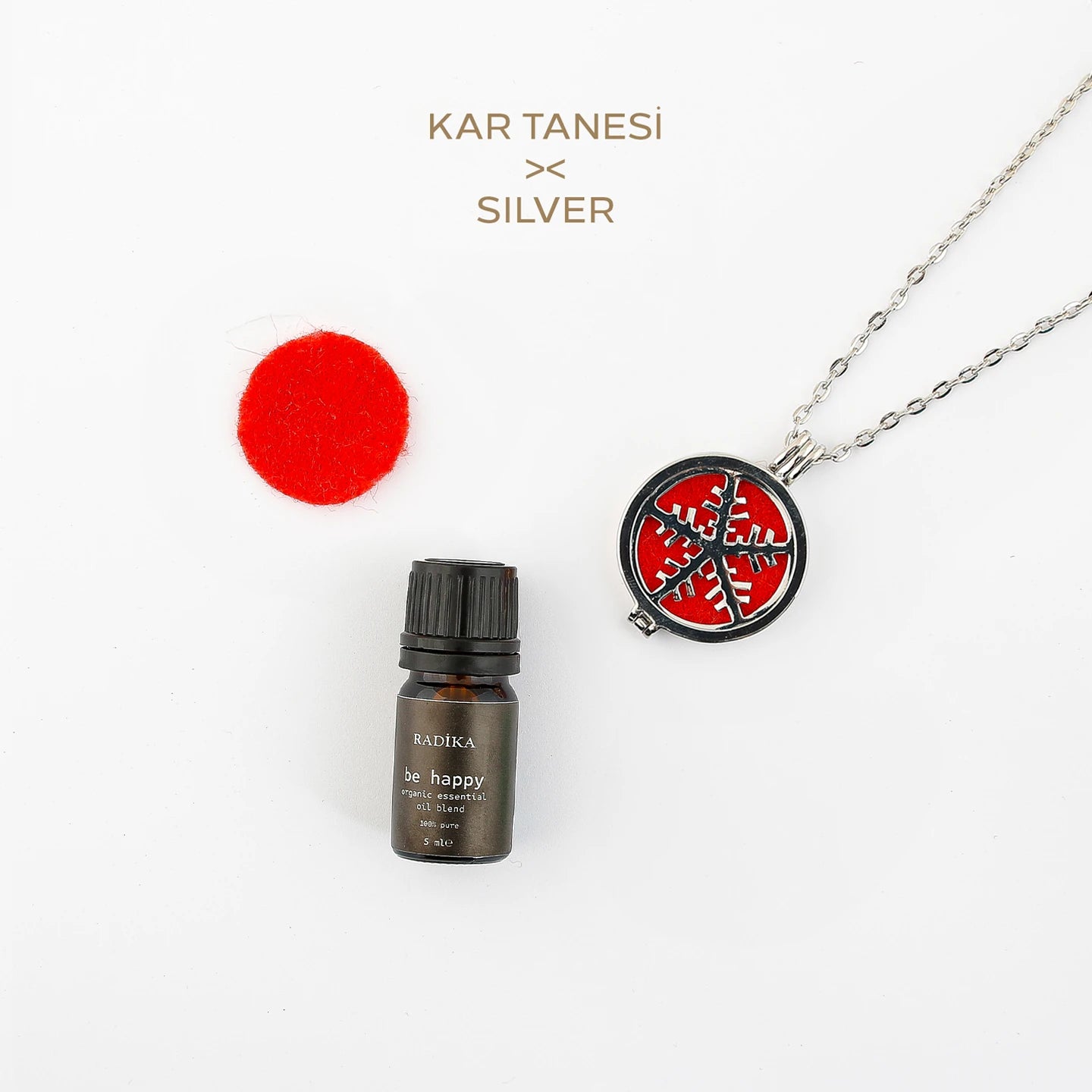 Aromaterapi Kolyesi | Kar Tanesi Kolye | Uçucu Yağ Damlatmak Için