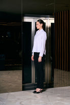 Rafael Fernè-Beyaz Logo Oversize Gömlek-Gömlek-3-Milagron.com