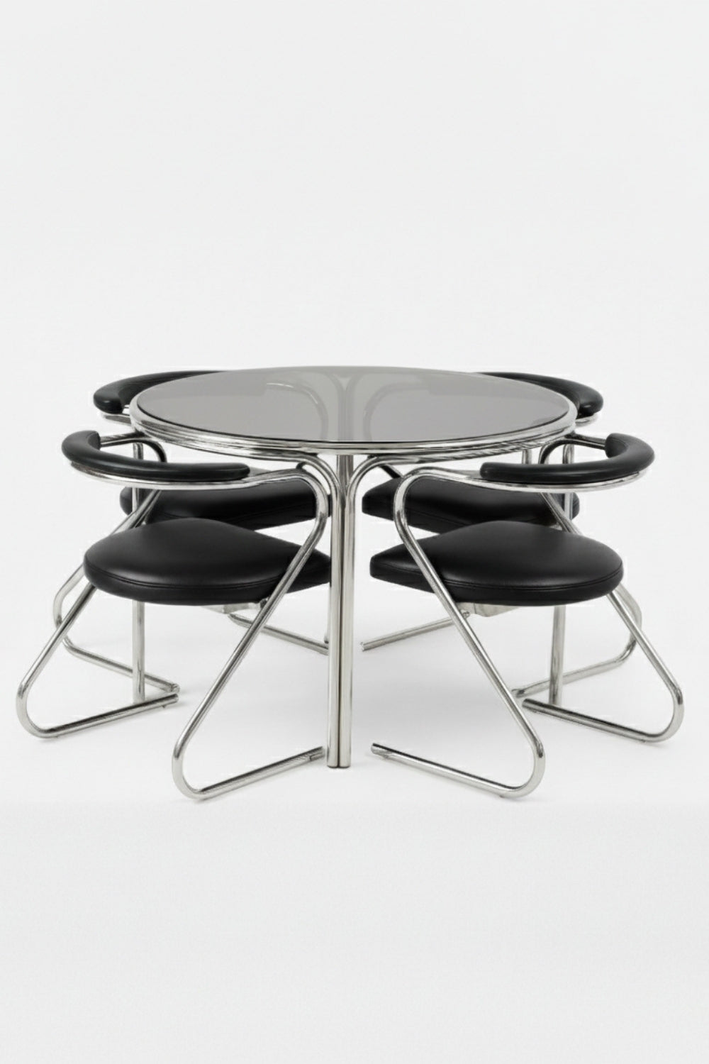 Merlo Krom Deri Sandalye Seti (4'lü) - 1