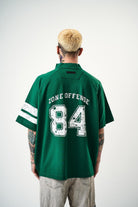 Erkek 84 Zone Baskılı Oversize T-Shirt Nefti