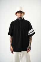 Erkek 84 Zone Baskılı Oversize T-Shirt Siyah