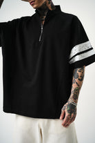 Erkek 84 Zone Baskılı Oversize T-Shirt Siyah