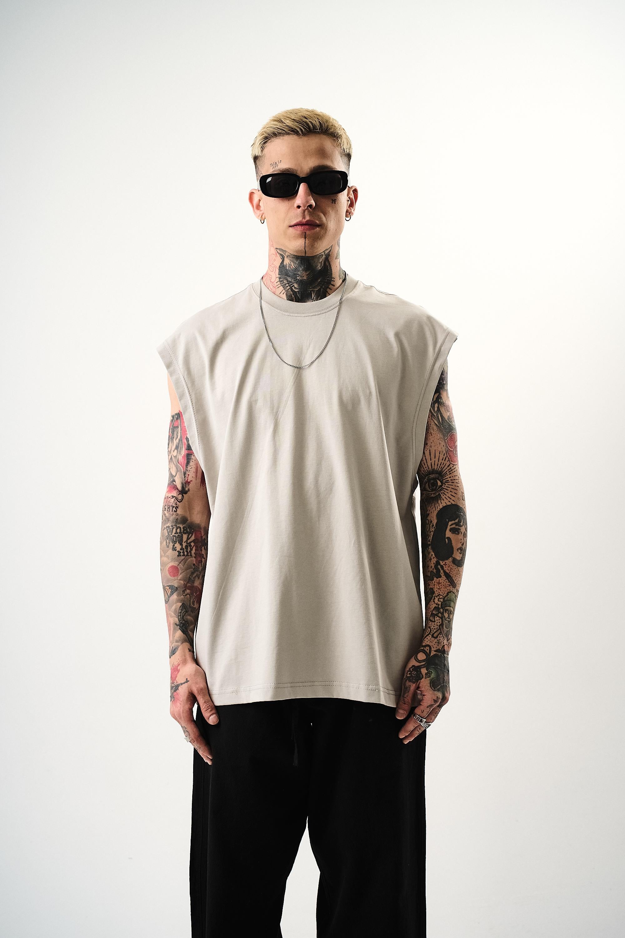Erkek Basic Tank Top Atlet Kemik