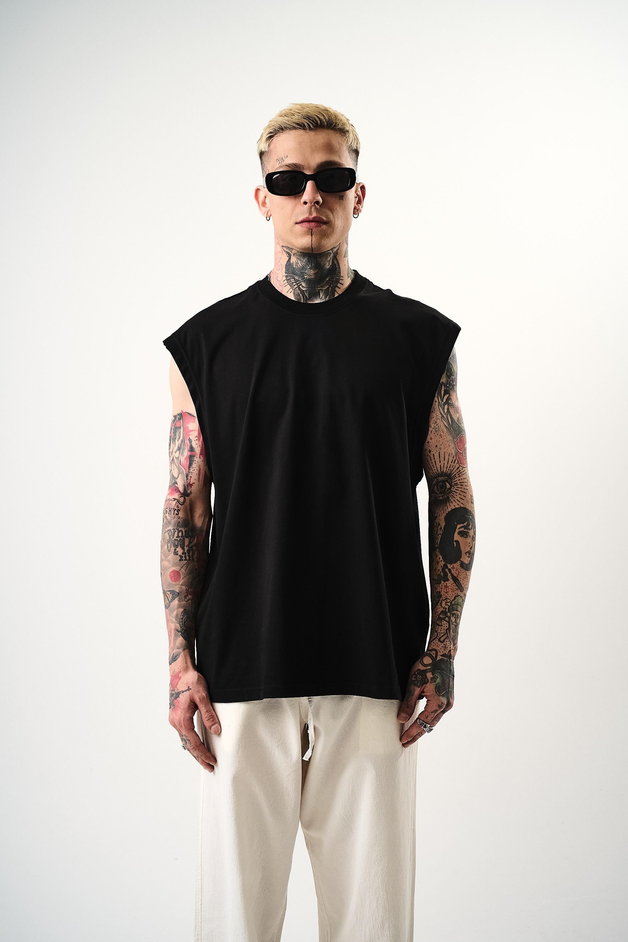 Erkek Basic Tank Top Atlet Siyah