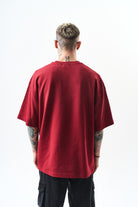 Erkek California Baskılı Oversize T-Shirt Bordo