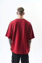 Erkek California Baskılı Oversize T-Shirt Bordo