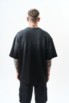 Erkek California Baskılı Oversize T-Shirt Siyah