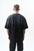 Erkek California Baskılı Oversize T-Shirt Siyah