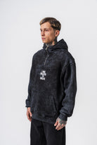Erkek Create Baskılı Kapüşonlu Oversize Hoodie Siyah