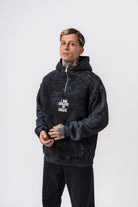 Erkek Create Baskılı Kapüşonlu Oversize Hoodie Siyah