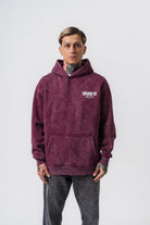 Erkek Dopamine Hit Baskılı Kapüşonlu Oversize Hoodie Vişne