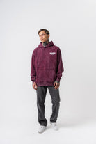Erkek Dopamine Hit Baskılı Kapüşonlu Oversize Hoodie Vişne