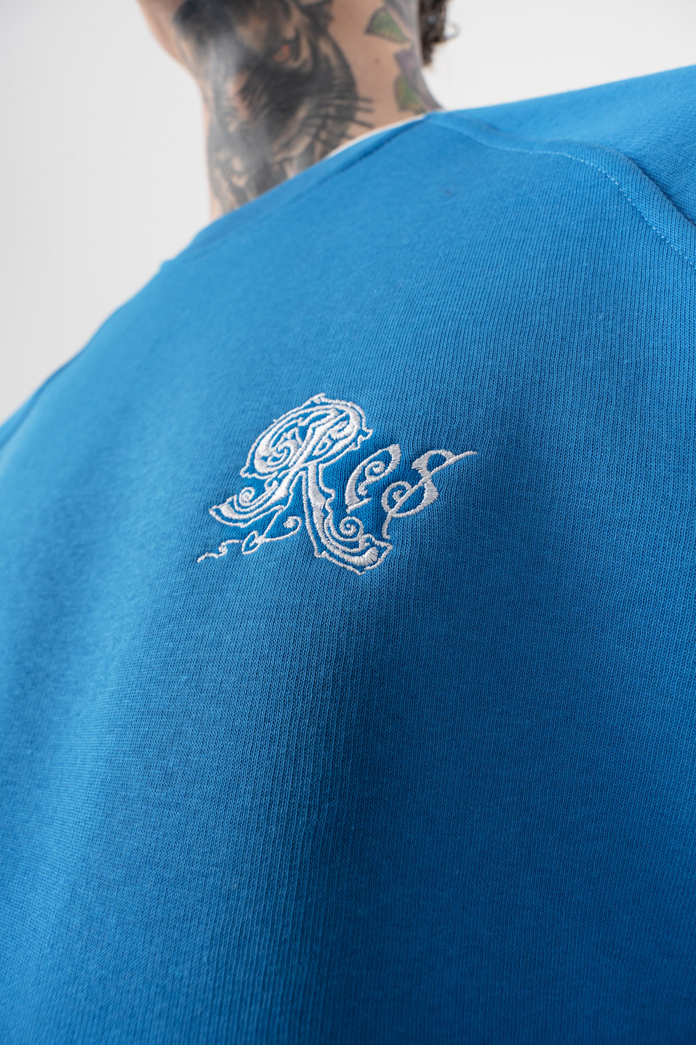 Erkek Empire Of Res Nakışlı Oversize Sweatshirt Mavi