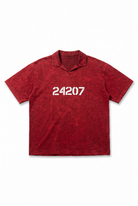 Erkek 24207 Baskılı Yıkamalı Oversize T-Shirt Bordo