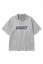 Erkek 24207 Baskılı Yıkamalı Oversize T-Shirt Gri