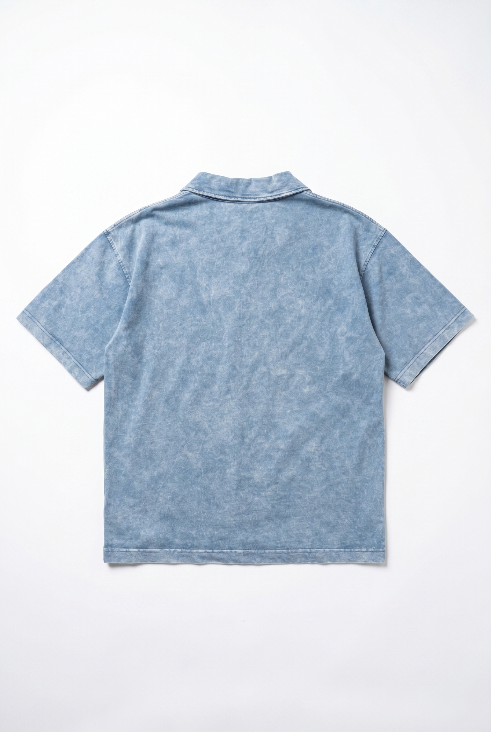 Erkek 24207 Baskılı Yıkamalı Oversize T-Shirt Mavi