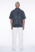 Erkek 24207 Baskılı Yıkamalı Oversize T-Shirt Siyah