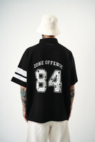 Erkek 84 Zone Baskılı Oversize T-Shirt Siyah