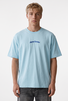 Erkek Alpine Nakışlı Oversize T-Shirt Bebe Mavi