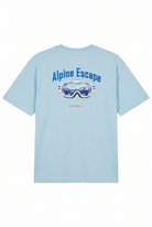 Erkek Alpine Nakışlı Oversize T-Shirt Bebe Mavi
