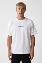 Erkek Alpine Nakışlı Oversize T-Shirt Ekru