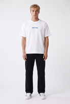 Erkek Alpine Nakışlı Oversize T-Shirt Ekru