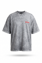 Erkek Amore Baskılı Oversize T-Shirt Gri