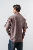 Erkek Archive Nakışlı Yıkamalı Oversize T-Shirt Kahve