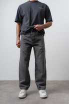 Respire-Erkek Asimetrik Dikiş Detaylı Baggy Jean Antrasit-Kot Pantolon-1-Milagron.com