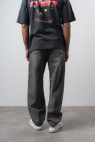 Respire-Erkek Asimetrik Dikiş Detaylı Baggy Jean Antrasit-Kot Pantolon-4-Milagron.com