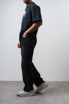 Respire-Erkek Asimetrik Dikiş Detaylı Baggy Jean Siyah-Kot Pantolon-3-Milagron.com
