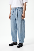 Erkek Barrel Fit Jean Açık Mavi