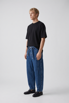 Erkek Barrel Fit Jean Koyu Mavi