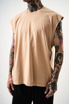 Erkek Basic Tank Top Atlet Bej